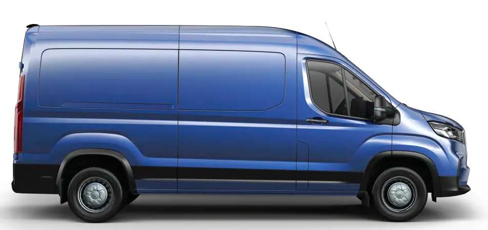 Exterior of blue LDV Deliver 9 van
