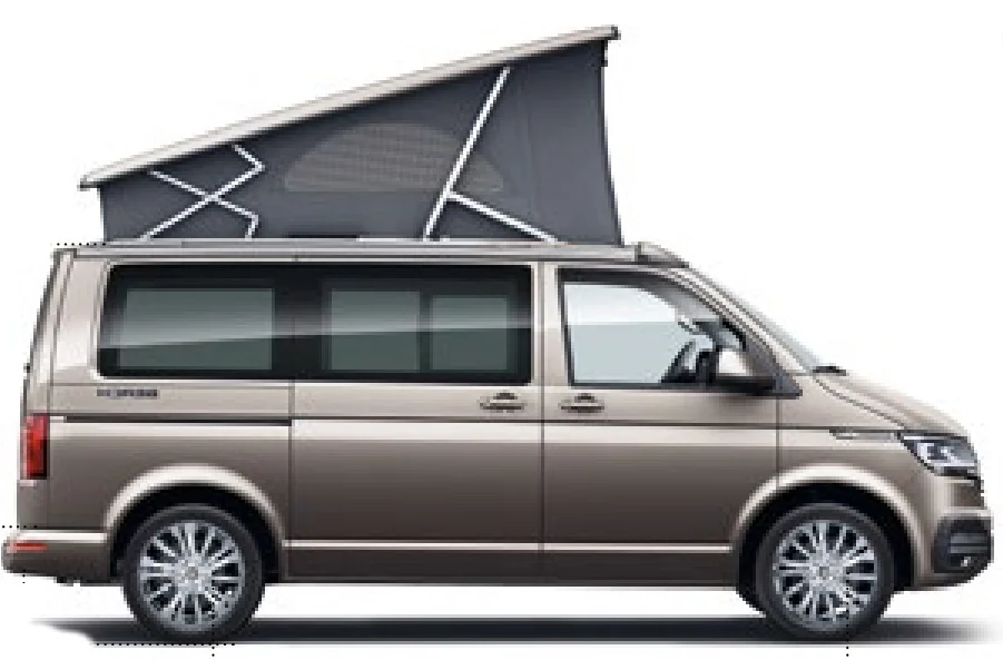 Grey camper van with pop up roof