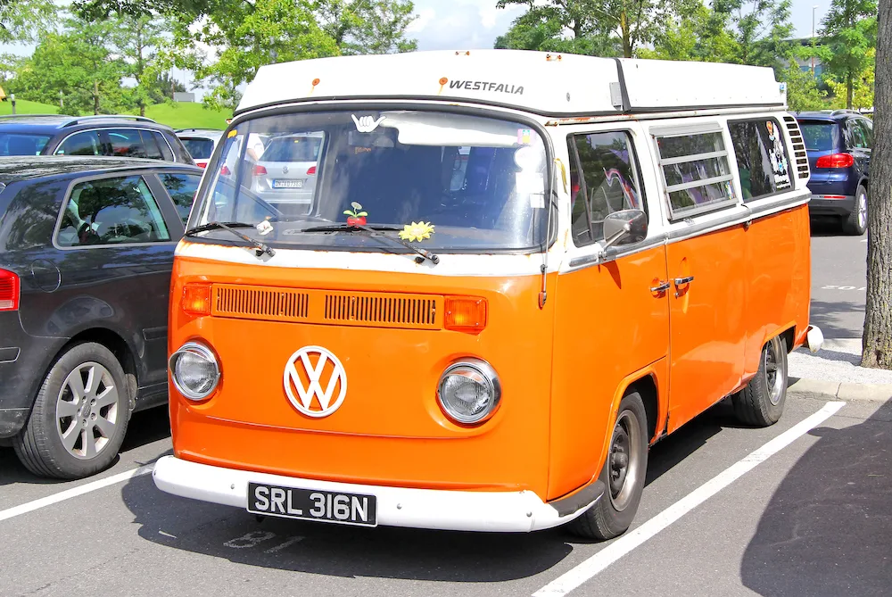 Orange VW Kombi Westfalia camper