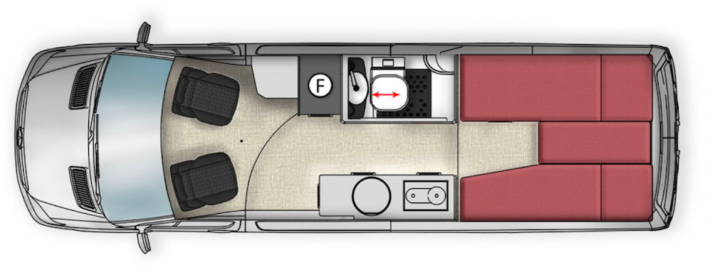 Trakka Jabiru J2 campervan floor plan.