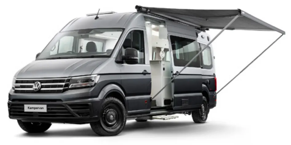 Exterior of the VW Krafter campervan.