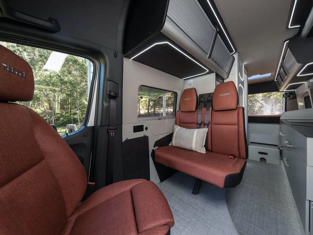 Interior of the Jabiru J4 camper van by Trakka.