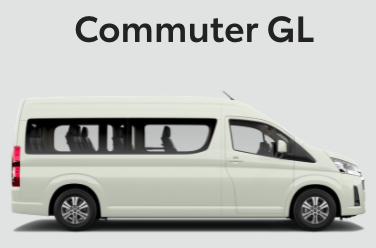Side view of a Toyota Hiace Commuter GL Van.