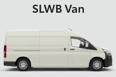 Side view of a Toyota Hiace SLWB Van.