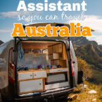 Open rear door of a campervan with text that reads: How to become a virtual assistant so you can travel Australia in a van.