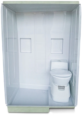 Fibreglass shower cubicle by DIY RV Solutions.