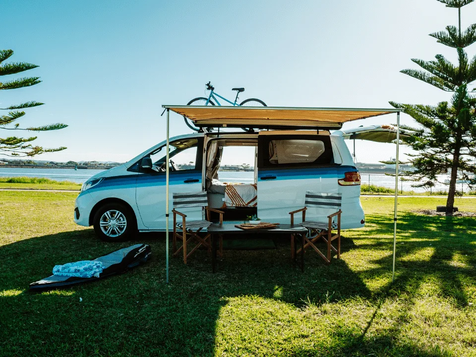 Exterior view of the Camplify Summer Series campervan.